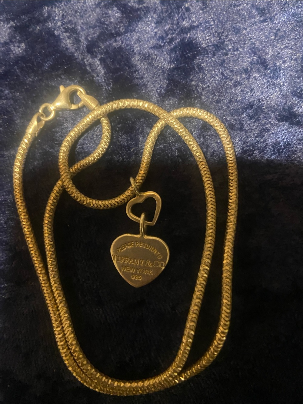 Tiffany & Co. Return to Tiffany Double Heart Tag Pendant Necklace Sterling Silve